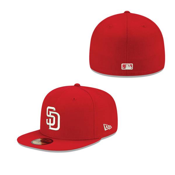 San Diego Padres Red Logo 59FIFTY Fitted Hat