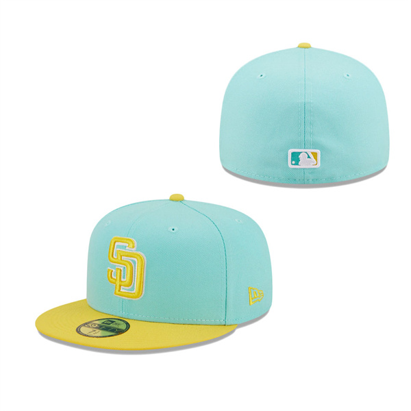 Men's San Diego Padres New Era Turquoise Yellow Spring Color Pack Two-Tone 59FIFTY Fitted Hat
