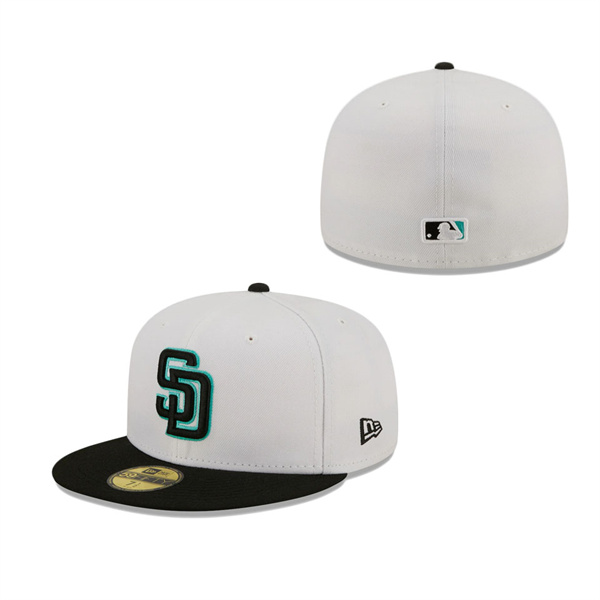 Men's San Diego Padres New Era White Black Spring Color Pack Two-Tone 59FIFTY Fitted Hat