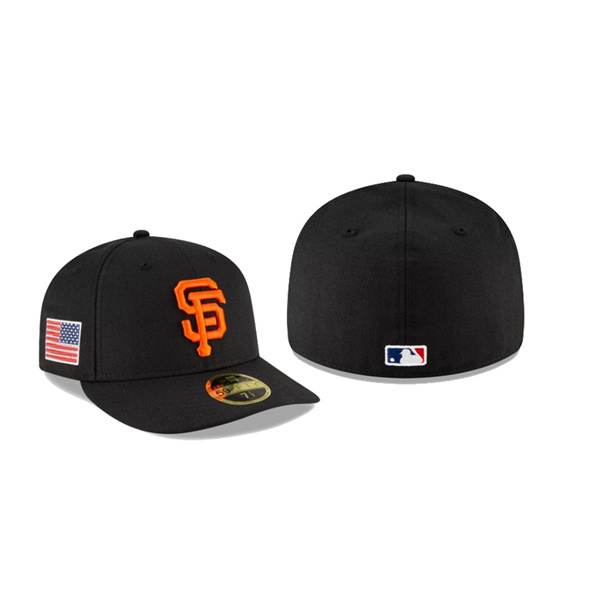 Men's San Francisco Giants Crystals From Swarovski Black Flag Low Profile 59FIFTY Fitted Hat
