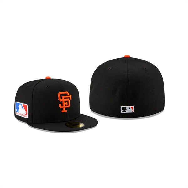 Men's San Francisco Giants 100th Anniversary Patch Black 59FIFTY Fitted Hat