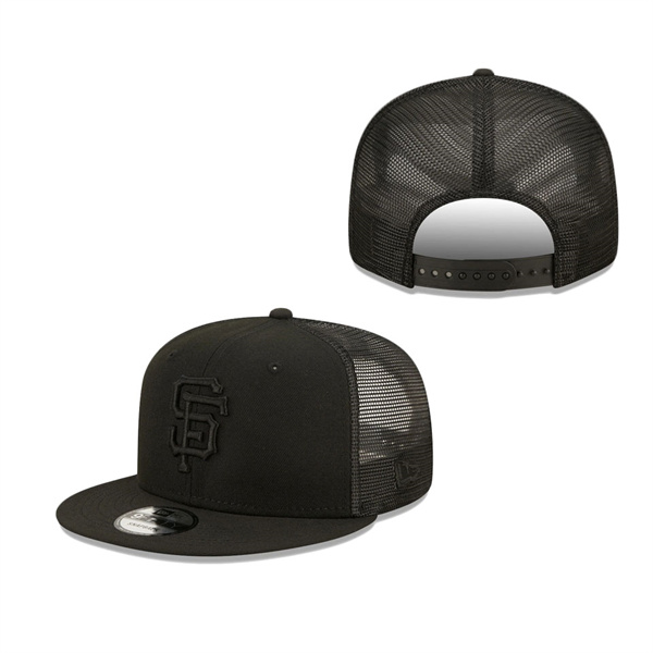 Men's San Francisco Giants New Era Blackout Trucker 9FIFTY Snapback Hat