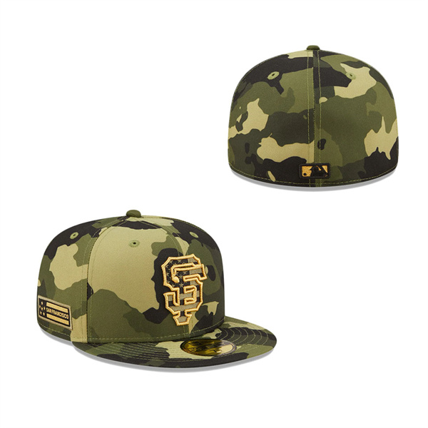 Men's San Francisco Giants New Era Camo 2022 Armed Forces Day On-Field 59FIFTY Fitted Hat