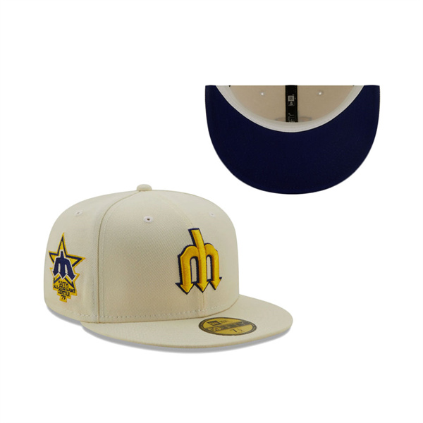 Mariners 50th All-Star Game Chrome Alternate Undervisor 59FIFTY Fitted Hat Cream