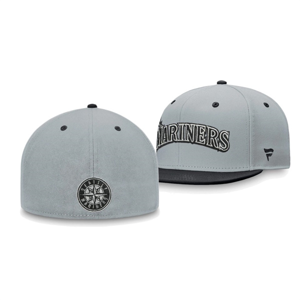 Seattle Mariners Team Gray Black Fitted Hat