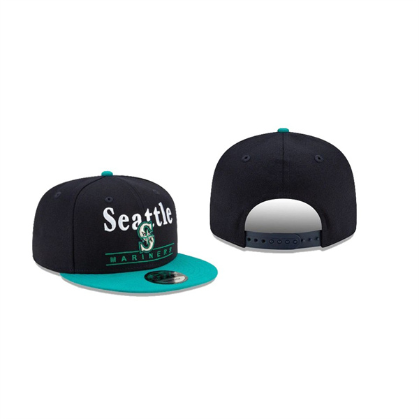 Men's Seattle Mariners Two Tone Retro Black 9FIFTY Snapback Hat
