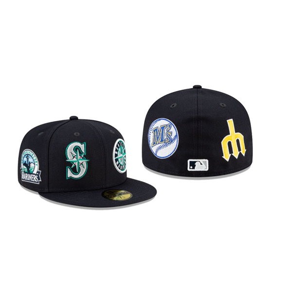 Men's Seattle Mariners Patch Pride Navy 59FIFTY Fitted Hat