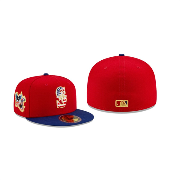 Men's Seattle Mariners Americana Patch Red 59FIFTY Fitted Hat