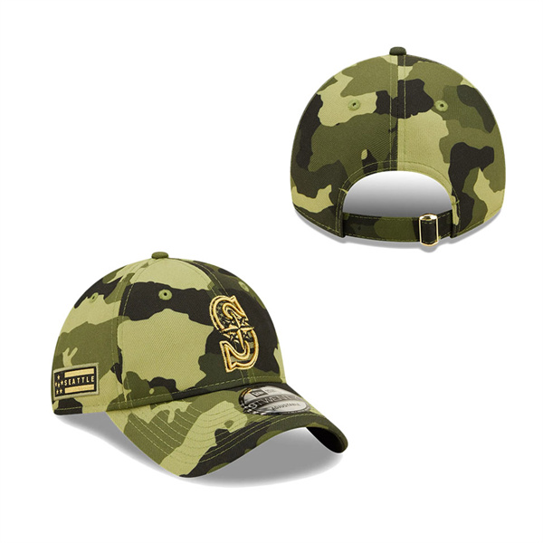Men's Seattle Mariners New Era Camo 2022 Armed Forces Day 9TWENTY Adjustable Hat
