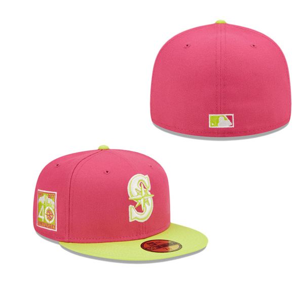 Seattle Mariners Pink 40th Anniversary Beetroot Cyber 59FIFTY Fitted Hat