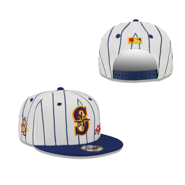 Youth Seattle Mariners New Era White Navy MLB X Big League Chew Original 9FIFTY Snapback Adjustable Hat