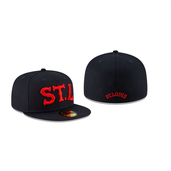 Men's St. Louis Cardinals Ligature Black 59FIFTY Fitted Hat