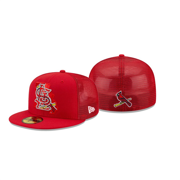 Men's St. Louis Cardinals State Fill Red Meshback 59FIFTY Fitted Hat