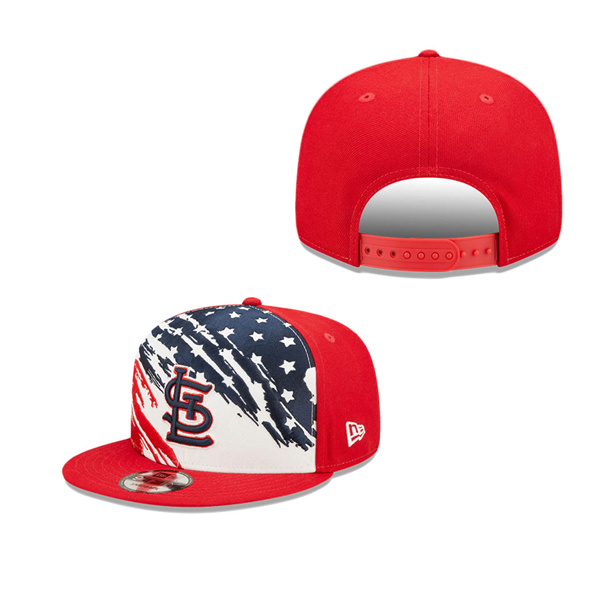 St. Louis Cardinals Red 2022 4th Of July Stars Stripes 9FIFTY Snapback Adjustable Hat