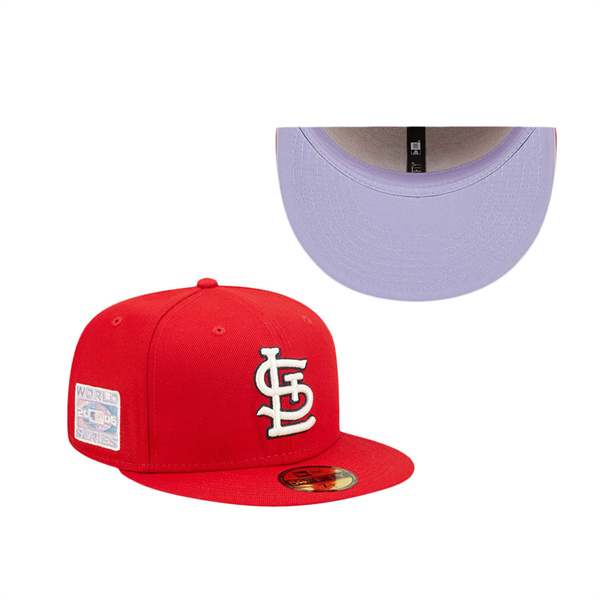 St. Louis Cardinals Red Pop Sweatband Undervisor 2006 MLB World Series Cooperstown Collection 59FIFTY Fitted Hat