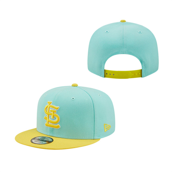 St. Louis Cardinals New Era Spring Two-Tone 9FIFTY Snapback Hat Turquoise Yellow