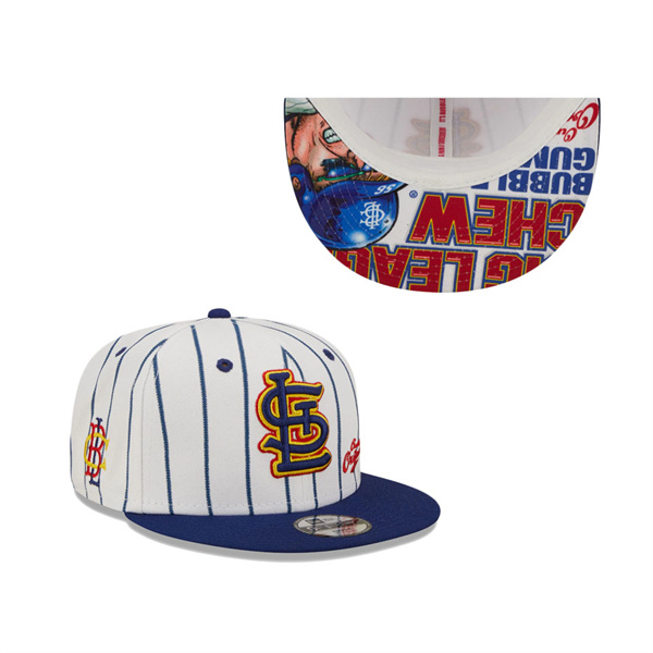 Youth St. Louis Cardinals New Era White Navy MLB X Big League Chew Original 9FIFTY Snapback Adjustable Hat