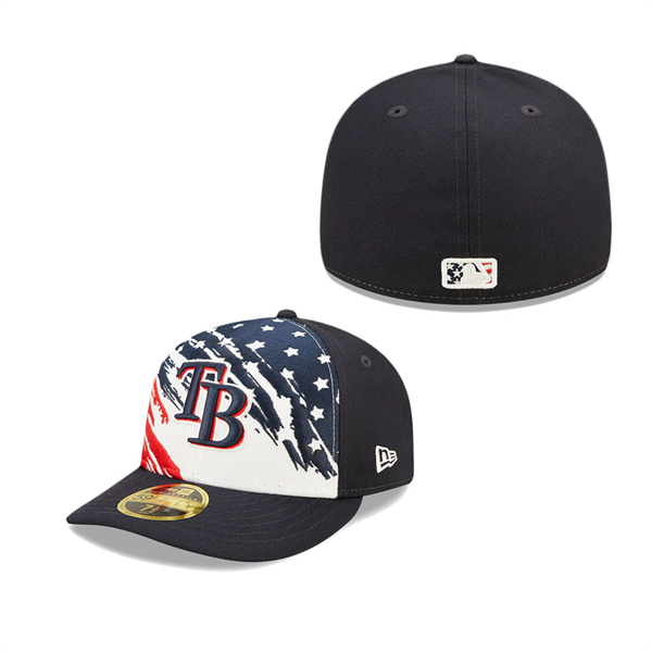 Tampa Bay Rays Navy 2022 4th Of July Stars Stripes Low Profile 59FIFTY Fitted Hat