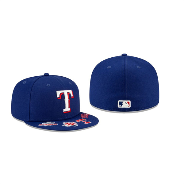 Men's Texas Rangers Visor Hit Blue 59FIFTY Fitted Hat