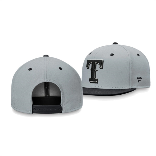 Texas Rangers Team Gray Black Snapback Hat