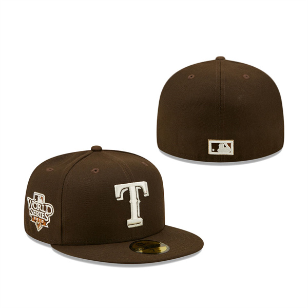 Texas Rangers New Era 2010 World Series Cream Undervisor 59FIFTY Fitted Hat Brown