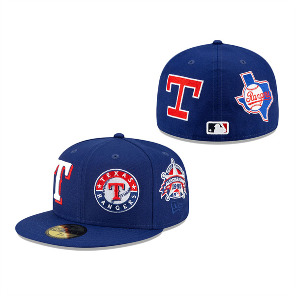 Texas Rangers New Era Patch Pride 59FIFTY Fitted Hat Royal