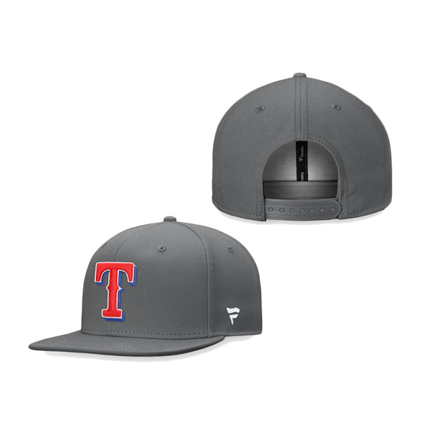 Texas Rangers Fanatics Branded Snapback Hat Graphite
