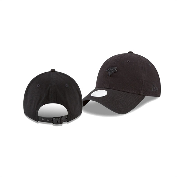 Women's Toronto Blue Jays Blackout Collection Black 9TWENTY Adjustable Hat