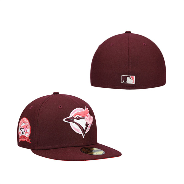 Toronto Blue Jays New Era Color Fam Lava Red Undervisor 59FIFTY Fitted Hat Maroon