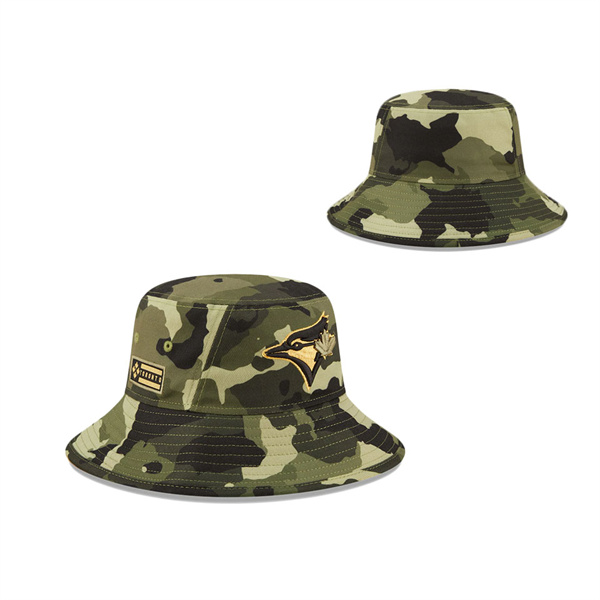 Men's Toronto Blue Jays New Era Camo 2022 Armed Forces Day Bucket Hat