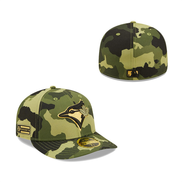 Men's Toronto Blue Jays New Era Camo 2022 Armed Forces Day On-Field Low Profile 59FIFTY Hat
