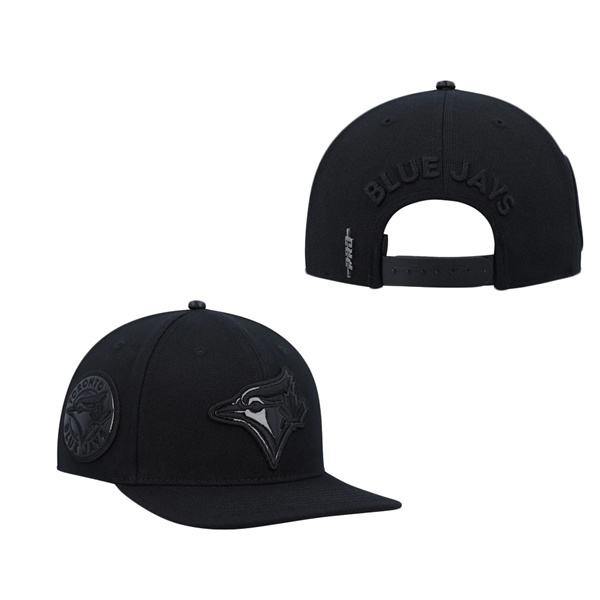Men's Toronto Blue Jays Pro Standard Black Triple Black Wool Snapback Hat