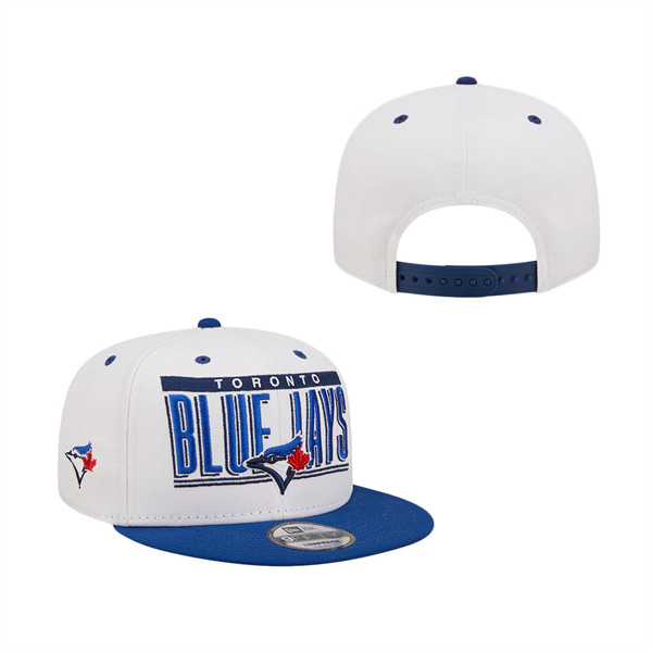 Toronto Blue Jays New Era Retro Title 9FIFTY Snapback Hat White Royal
