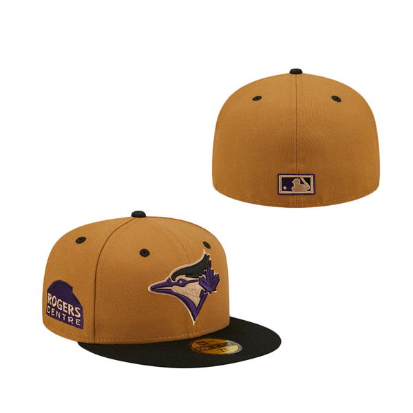 Toronto Blue Jays New Era Rogers Centre Purple Undervisor 59FIFTY Fitted Hat Tan Black
