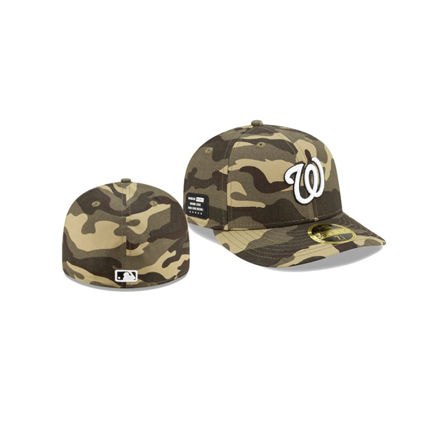 Men's Washington Nationals 2021 Armed Forces Day Camo On-Field Low Profile 59FIFTY Fitted Hat