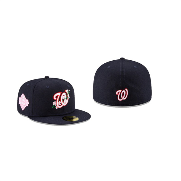 Men's Washington Nationals Side Patch Bloom Navy 59FIFTY Fitted Hat