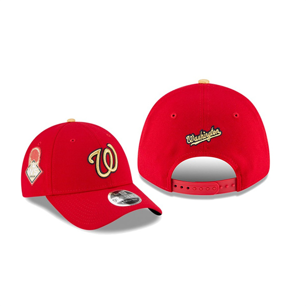 Men's Washington Nationals 2020 Gold Program Red 9FORTY Adjustable Hat