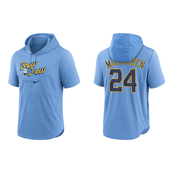 Andrew McCutchen Brewers City Connect Short Sleeve Pullover Hoodie
