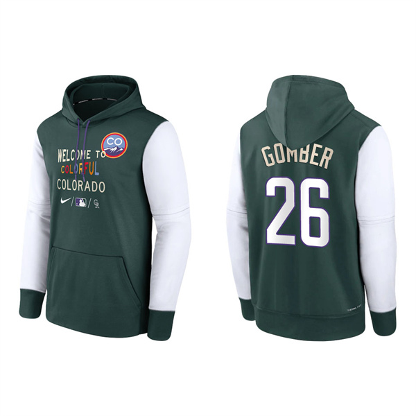 Austin Gomber Men's Colorado Rockies Green Authentic Collection 2022 City Connect Therma Performance Pullover Hoodie
