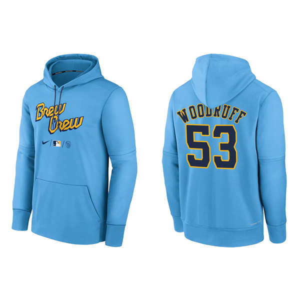 Brandon Woodruff Brewers City Connect Authentic Therma Pullover Hoodie