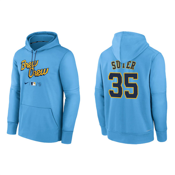 Brent Suter Brewers City Connect Authentic Therma Pullover Hoodie
