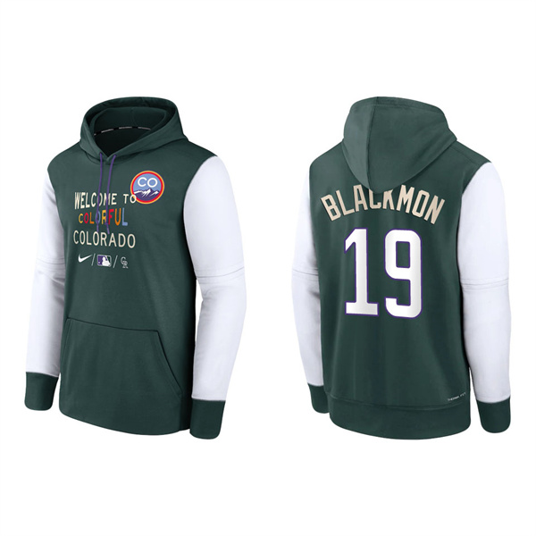 Charlie Blackmon Men's Colorado Rockies Green Authentic Collection 2022 City Connect Therma Performance Pullover Hoodie