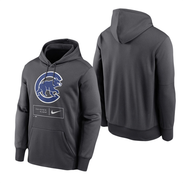 Chicago Cubs Anthracite Season Pattern Performance Pullover Hoodie