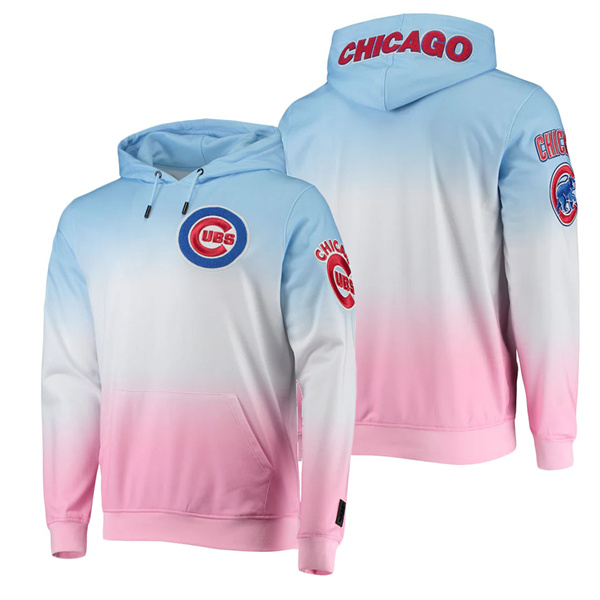 Men's Chicago Cubs Pro Standard Blue Pink Ombre Pullover Hoodie