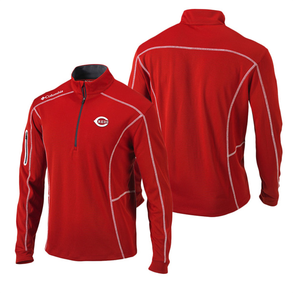 Men's Cincinnati Reds Columbia Red Shotgun Omni-Wick Quarter-Zip Pullover Jacket