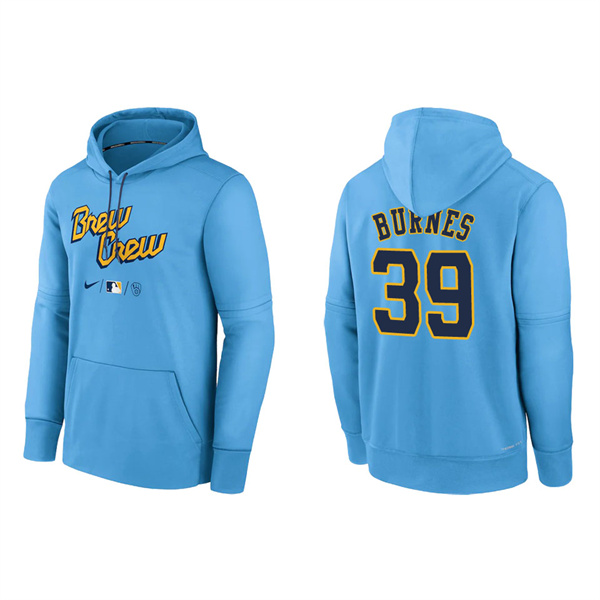 Corbin Burnes Brewers City Connect Authentic Therma Pullover Hoodie