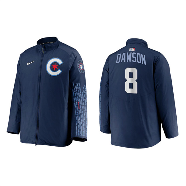 Men's Chicago Cubs Andre Dawson Navy 2021 City Connect Dugout Jacket