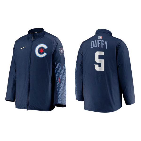 Men's Chicago Cubs Matt Duffy Navy 2021 City Connect Dugout Jacket