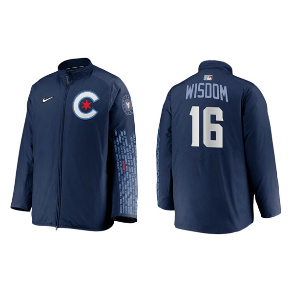 Men's Chicago Cubs Patrick Wisdom Navy 2021 City Connect Dugout Jacket