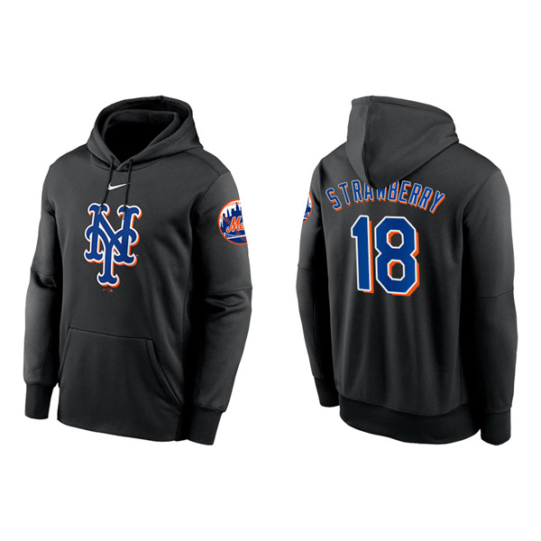 Darryl Strawberry Men's New York Mets Nike Black Logo Performance Pullover Hoodie